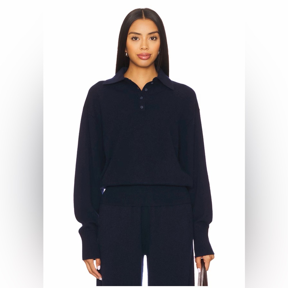 EAVES Hansen Wool Cashmere Sweater in Navy - xs